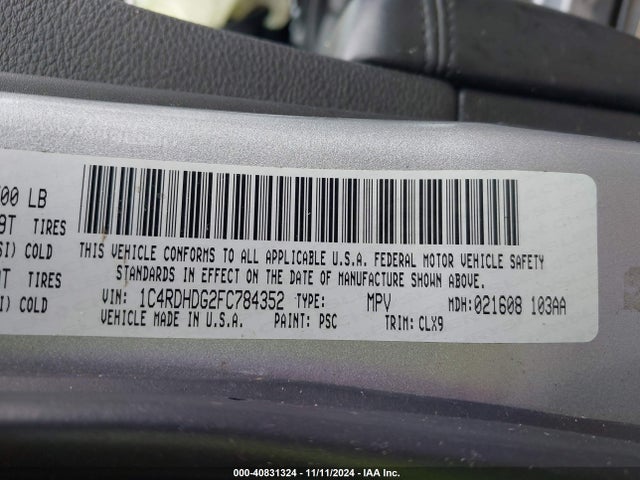 Dodge DURANGO LIMITED 2015 1C4RDHDG2FC784352 Image 9