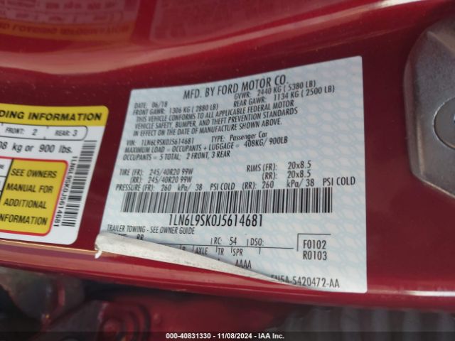 1LN6L9SK0J5614681 Lincoln Continental Select