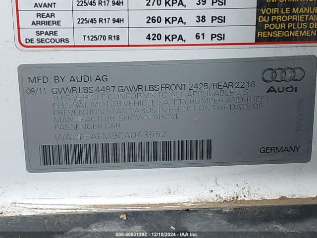 2012 AUDI A3 WAUPEAFM9CA043652 Photo 8