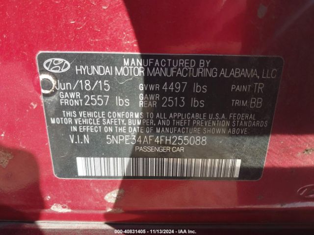 5NPE34AF4FH255088 Hyundai Sonata Sport