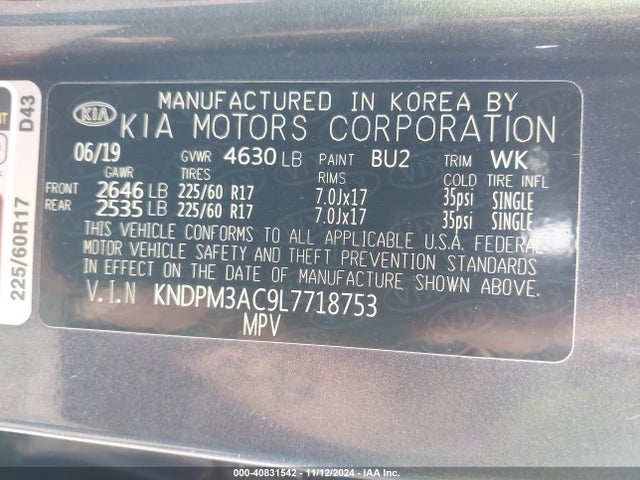 KIA Sportage Lx 2020 KNDPM3AC9L7718753 Image 9