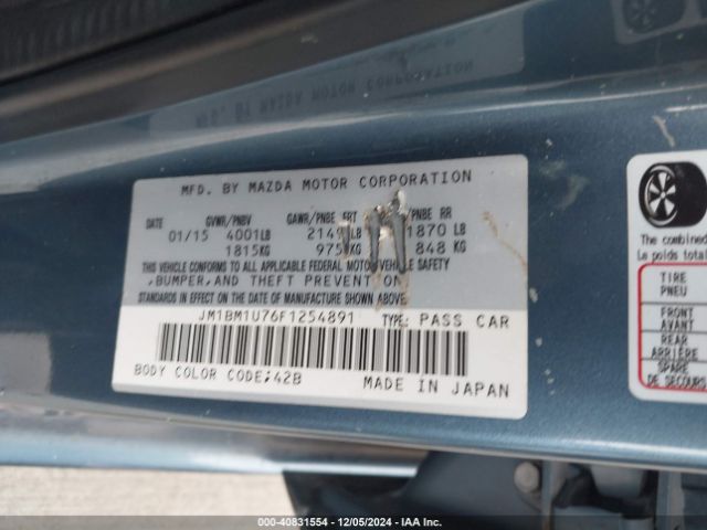 JM1BM1U76F1254891 Mazda Mazda3 I Sport