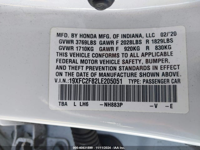 Honda Civic Sport 2020 19XFC2F82LE205051 Image 9
