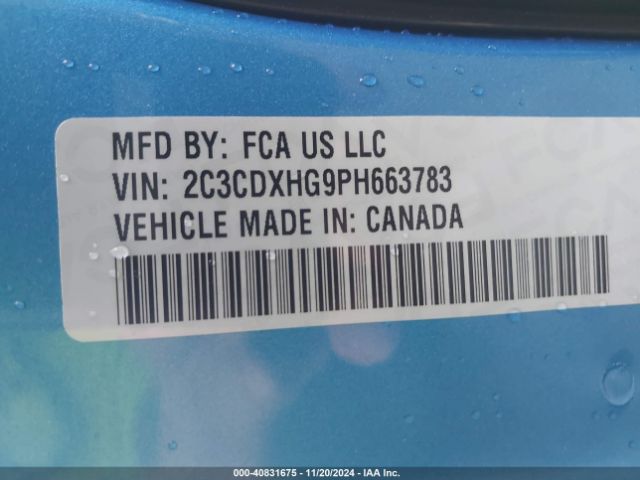 2C3CDXHG9PH663783 Dodge CHARGER GT