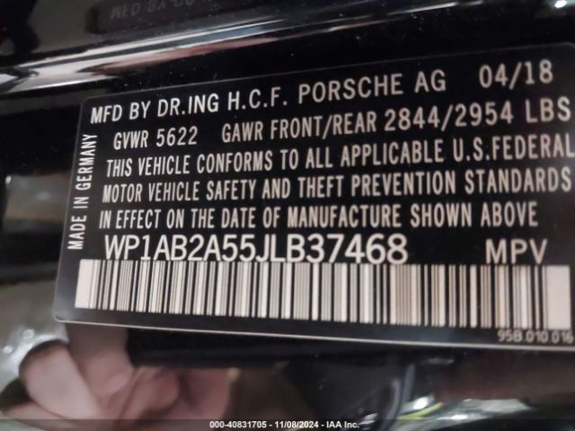 WP1AB2A55JLB37468 Porsche MACAN S