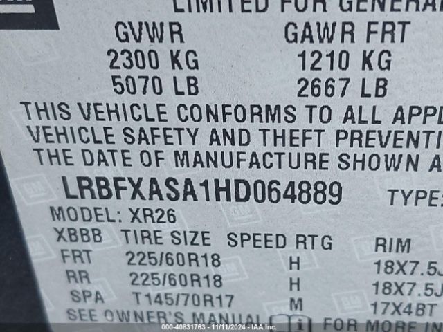 LRBFXASA1HD064889 Buick Envision Preferred
