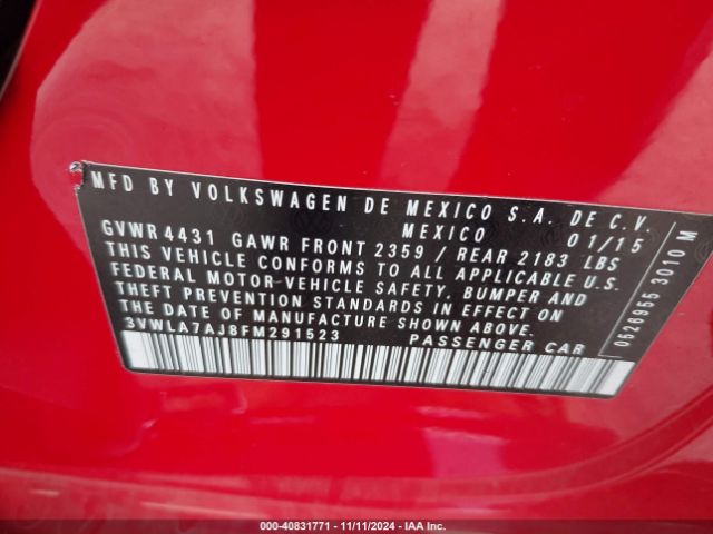 3VWLA7AJ8FM291523 Volkswagen Jetta 2.0l Tdi Se
