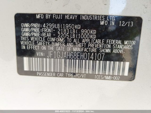 JF1GJAH68EH014107 Subaru Impreza 2.0i Limited