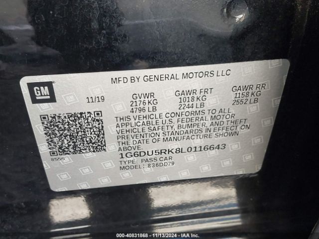 1G6DU5RK8L0116643 Cadillac Ct5 Sport