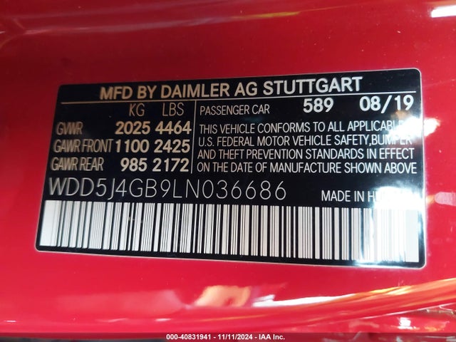 Mercedes-Benz CLA 250 2020 WDD5J4GB9LN036686 Image 9