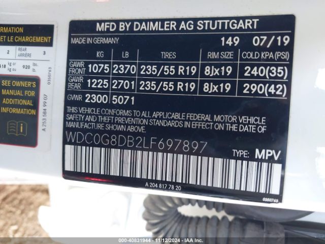 WDC0G8DB2LF697897 Mercedes-Benz GLC 300