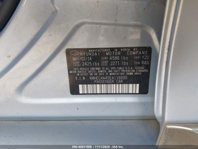 KMHEC4A45EA116930 Hyundai SONATA HYBRID