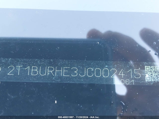 Toyota COROLLA LE 2018 2T1BURHE3JC002415 Image 9