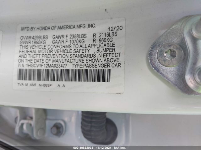 1HGCV1F12MA023477 Honda ACCORD LX