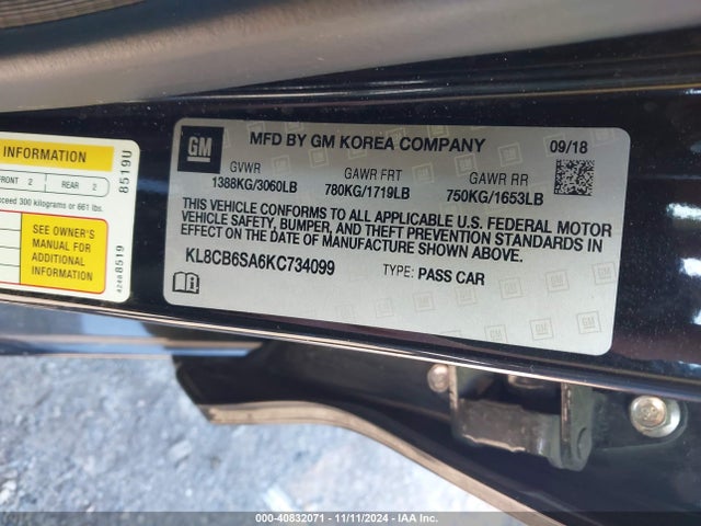Chevrolet Spark Ls Cvt 2019 KL8CB6SA6KC734099 Image 9