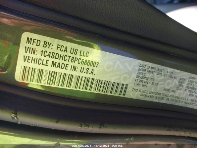 1C4SDHCT8PC686007 Dodge Durango R/t Plus Rwd
