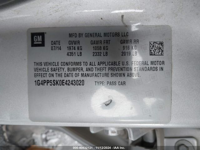 1G4PP5SK0E4243020 Buick Verano