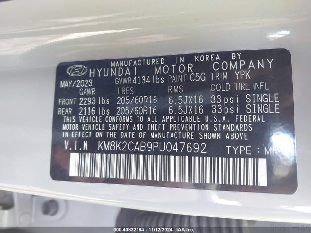 Hyundai Kona Se 2023 KM8K2CAB9PU047692 Image 9