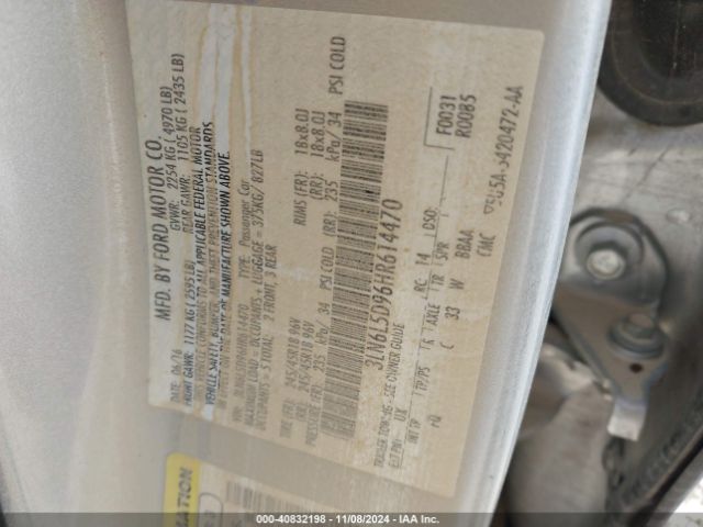 3LN6L5D96HR614470 Lincoln MKZ SELECT