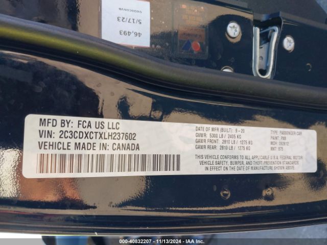 2C3CDXCTXLH237602 Dodge Charger R/t Rwd