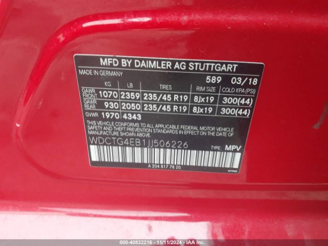 2018 MERCEDES-BENZ GLA 250 WDCTG4EB1JJ506226 Photo 8