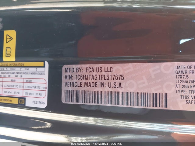 Jeep Gladiator Willys Sport 4x4 2023 1C6HJTAG1PL517675 Image 9