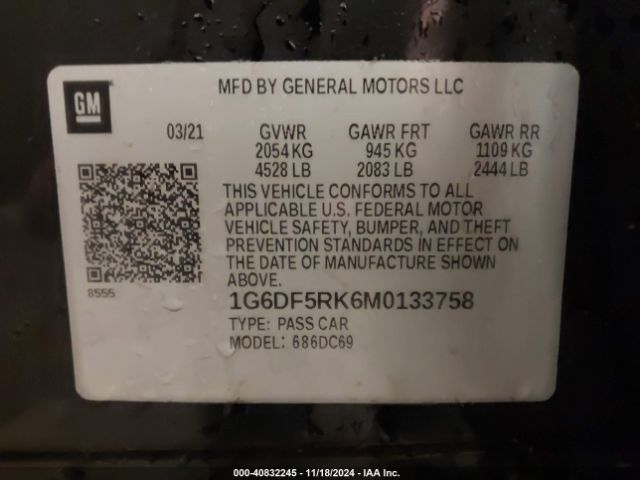 1G6DF5RK6M0133758 Cadillac Ct4 Premium Luxury