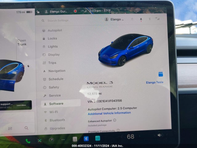 5YJ3E1EA1JF043156 Tesla Model 3 Long Range/mid Range