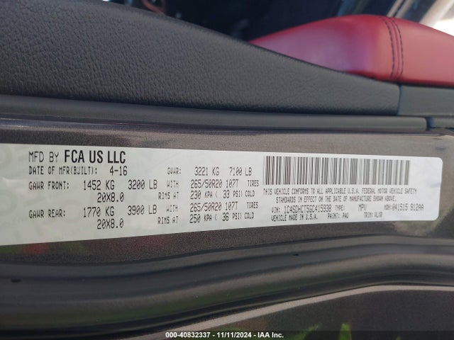 Dodge Durango R/t 2016 1C4SDHCT5GC415938 Image 9