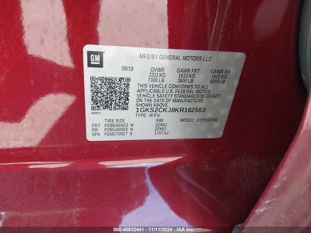 1GKS2CKJ8KR162553 GMC YUKON DENALI