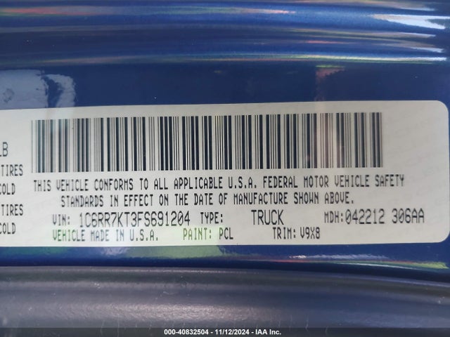 RAM 1500 Express 2015 1C6RR7KT3FS691204 Image 9