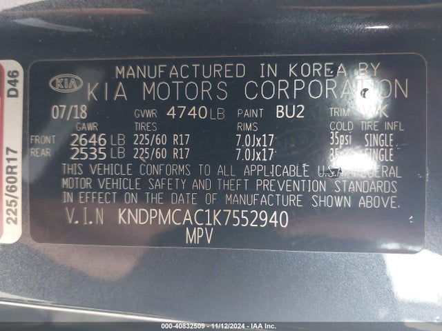 KIA Sportage Lx 2019 KNDPMCAC1K7552940 Image 9