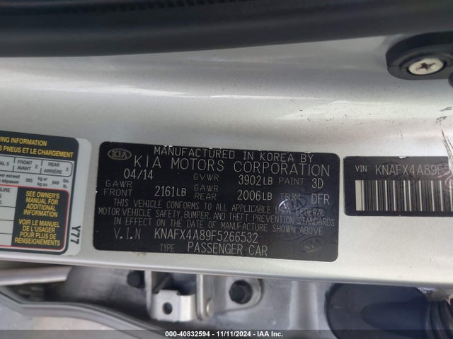 KIA FORTE EX 2015 KNAFX4A89F5266532 Image 9