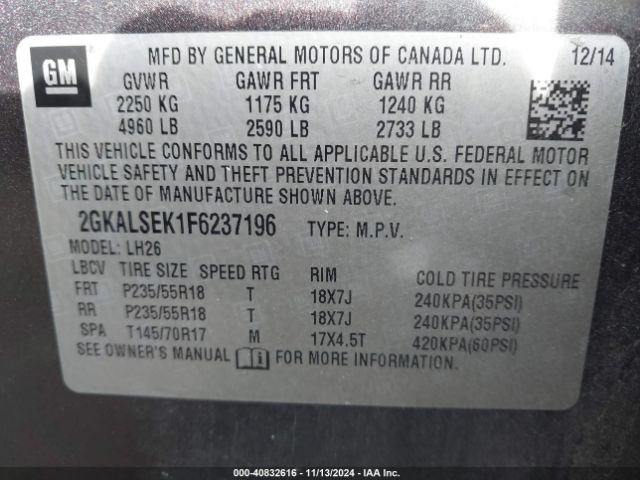 2GKALSEK1F6237196 GMC Terrain Slt-1