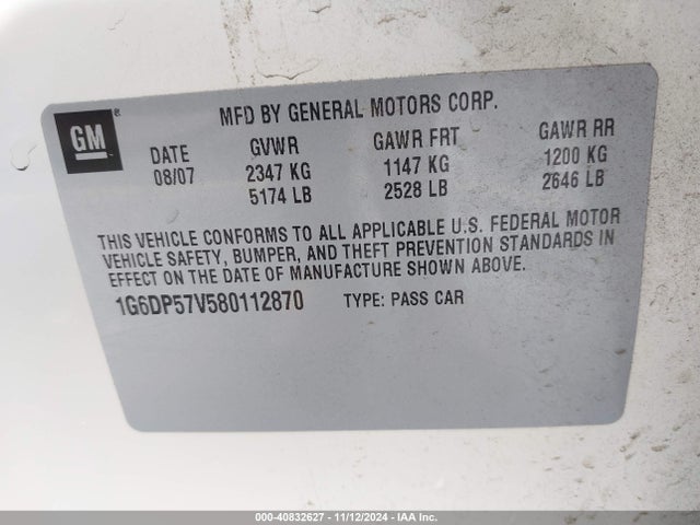 2008 CADILLAC CTS 1G6DP57V580112870 Photo 8