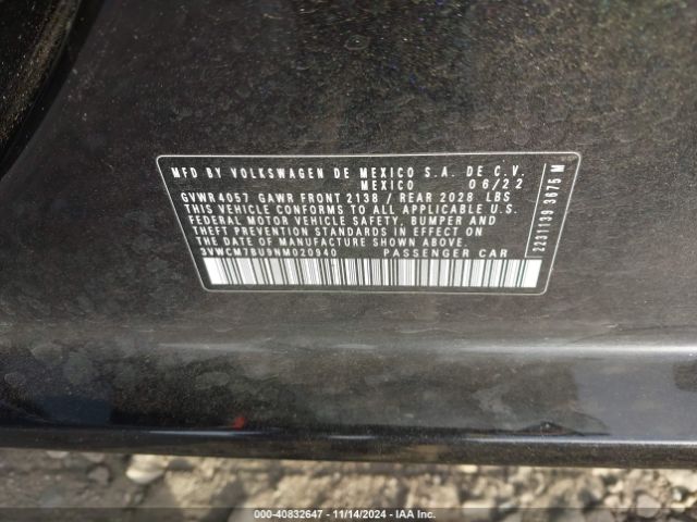 3VWCM7BU9NM020940 Volkswagen Jetta 1.5t S
