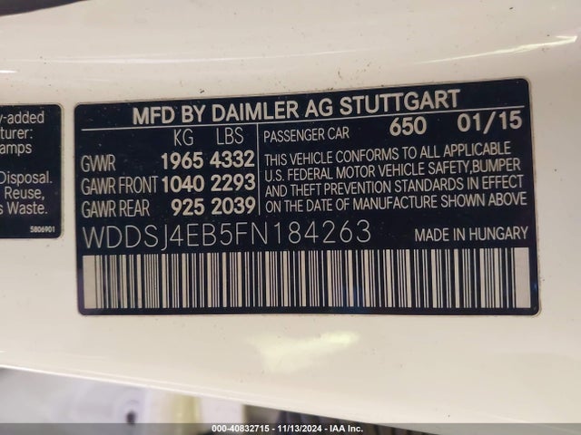 Mercedes-Benz CLA 250 2015 WDDSJ4EB5FN184263 Image 9