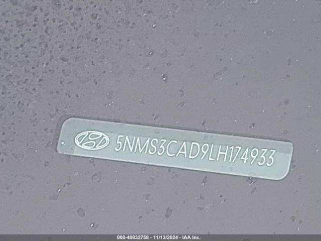 5NMS3CAD9LH174933 Hyundai Santa Fe Sel