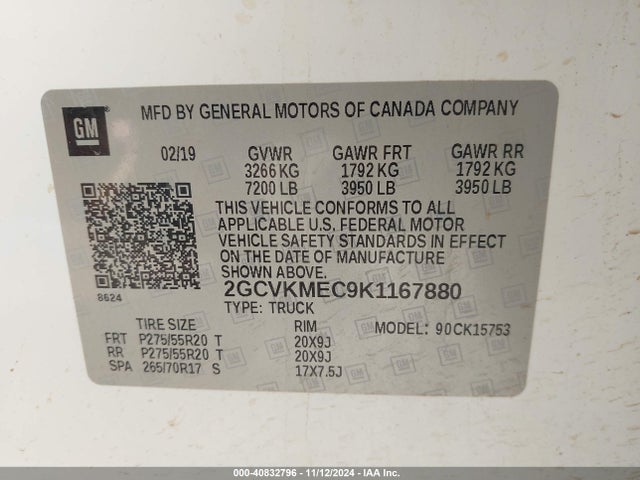 Chevrolet Silverado 1500 Ld Silverado Custom 2019 2GCVKMEC9K1167880 Image 9