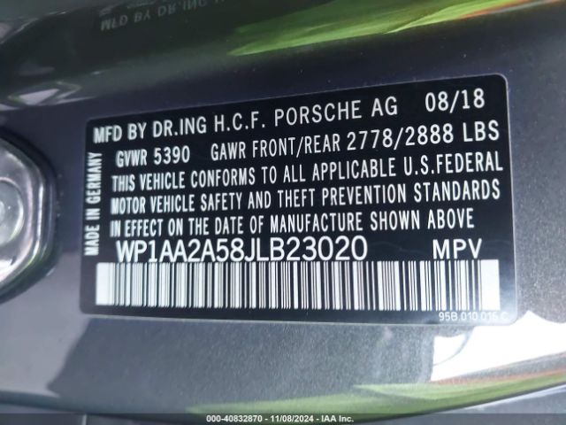 WP1AA2A58JLB23020 Porsche Macan