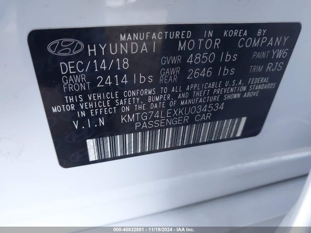 KMTG74LEXKU034534 Genesis G70 3.3t Advanced