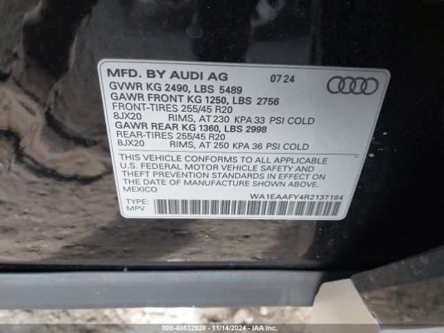 2024 AUDI Q5 WA1EAAFY4R2137184 Photo 8
