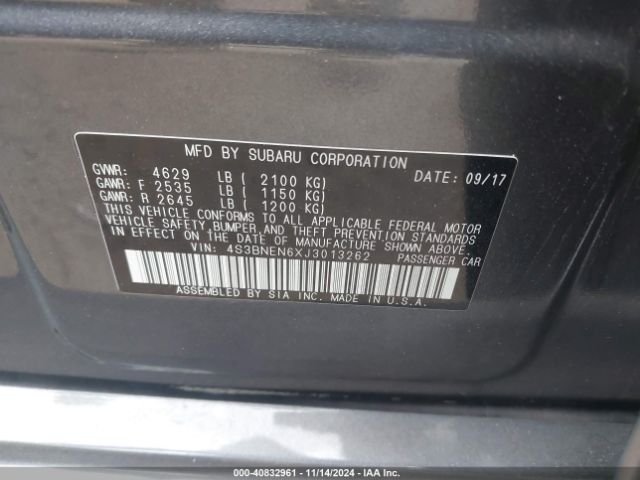 4S3BNEN6XJ3013262 Subaru Legacy 3.6r Limited