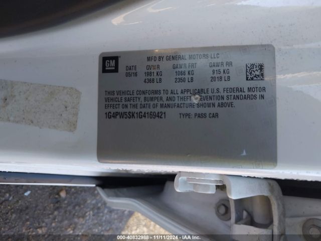 1G4PW5SK1G4169421 Buick Verano Sport Touring Group