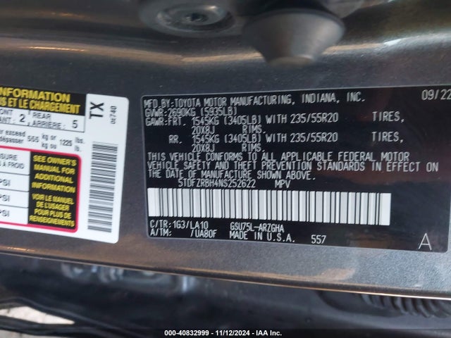 Toyota Highlander Platinum 2022 5TDFZRBH4NS252622 Image 9