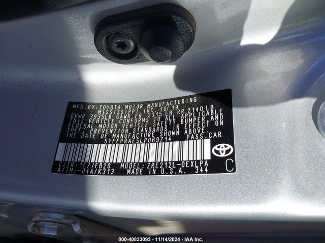 Toyota COROLLA LE 2020 5YFEPRAE5LP069714 Image 9