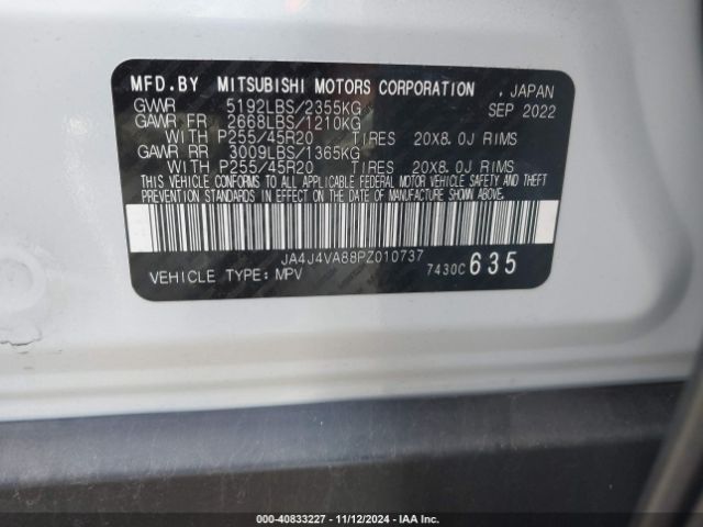 2023 MITSUBISHI OUTLANDER JA4J4VA88PZ010737 Photo 8