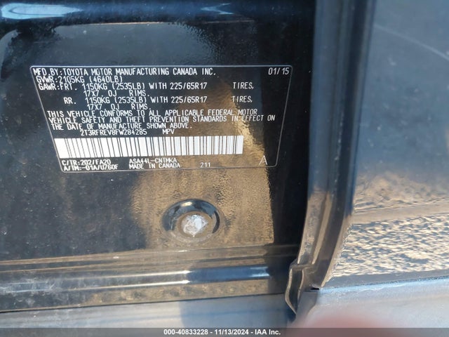 Toyota Rav4 Xle 2015 2T3RFREV8FW284285 Image 9