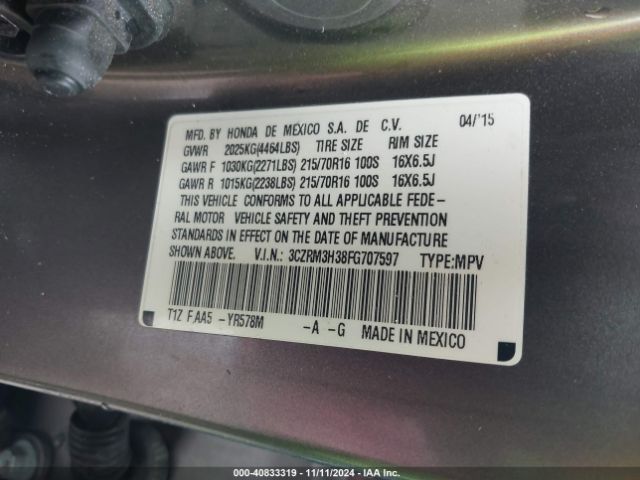 3CZRM3H38FG707597 Honda CR-V LX