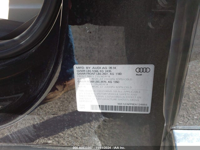 WA1LFAFP8EA124664 Audi Q5 2.0t Premium